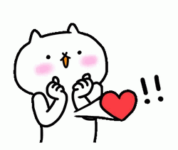 Heart Beating Cute Cat Doodle GIF