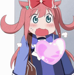 Heart Beating Pink Haired Anime Girl GIF