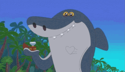 Heart Beating Sharko Proposing GIF