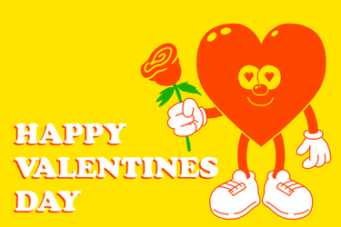 Heart Emoji Giving Rose Happy Valentine's Day GIF