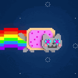 Heart Eyed Lego Poptart Cat GIF