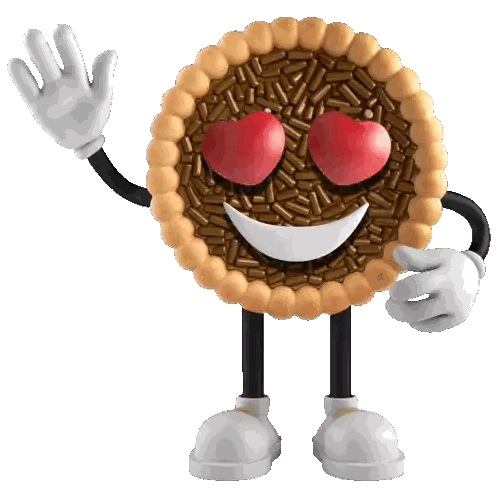 Heart Eyes Cookie With Arms Sticker