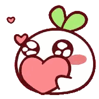Heart Head Cartoon Character Sticker