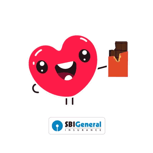Heart Holding Chocolate Bar With Insurance Logo Sticker