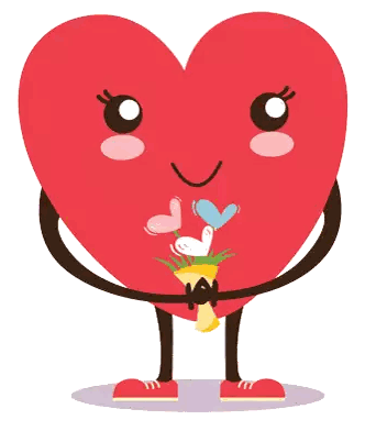 Heart Holding Flower Sticker