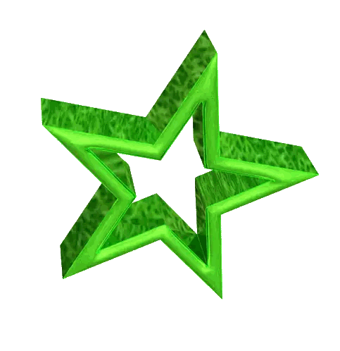 Heart In Center Of Green Star Sticker