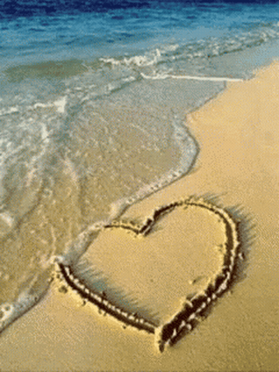 Heart In Sand At Beach GIF