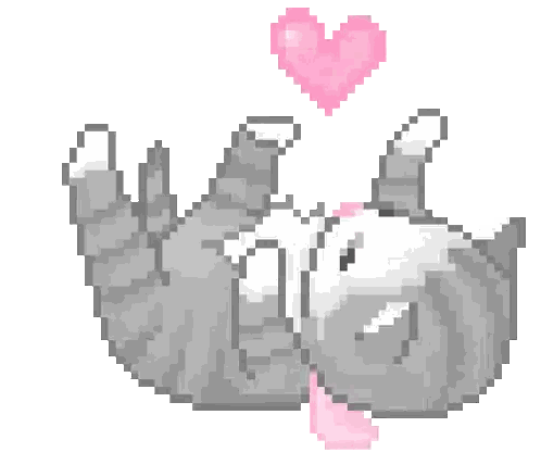 Heart-Laying Cat Pixel Art Sticker