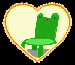 Heart Love Cute Frog Chair GIF