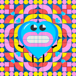 Heart Love Emoji Geometrical Kaleidoscope GIF