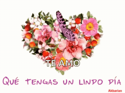 Heart Made Of Flowers With Butterfly GIF