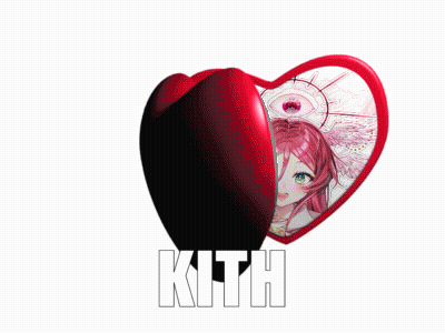 Heart Mirror With Girl And Kith GIF