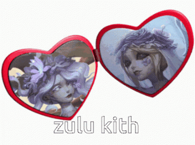 Heart Mirror With Girl And Name Zulu Kith GIF