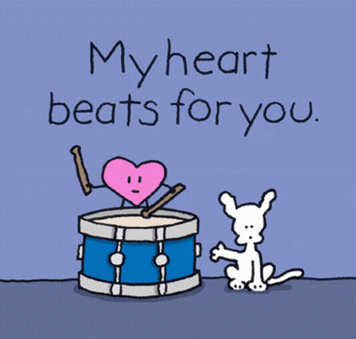 Heart Playing Drum My Heart Beats For You GIF