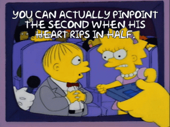 Heart Rips In Half The Simpsons Heartbreak GIF