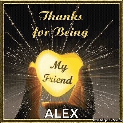 Heart Saying Thanks For Being My Friend Alex GIF