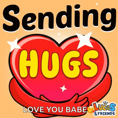 Heart Sending Hugs Love You Babe And Friends GIF