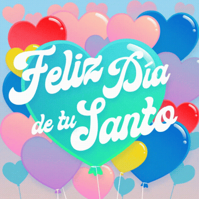 Heart Shaped Balloon Feliz Dia De Tu Santo GIF