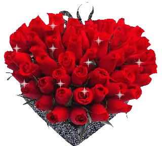 Heart-Shaped Bouquet Of Red Roses With Sparkles Sticker