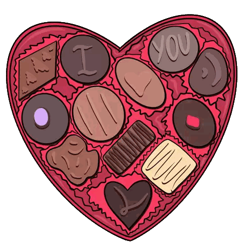 Heart Shaped Box Of Chocolates I Love You Sticker