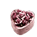 Heart Shaped Box With Pink Roses Sticker