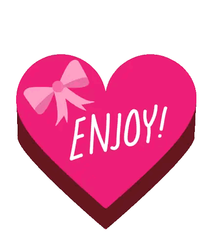 Heart Shaped Box With Strawberries Enjoy Sticker