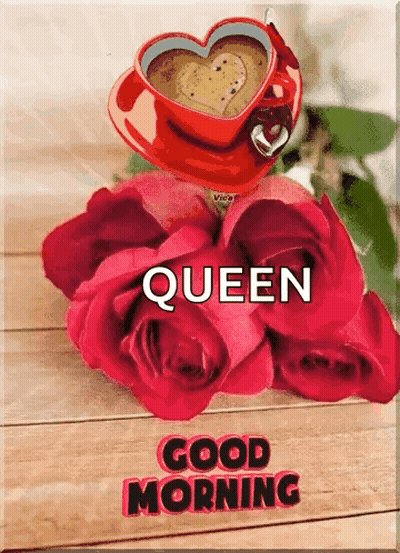 Heart-Shaped Coffee Cup On Roses GIF