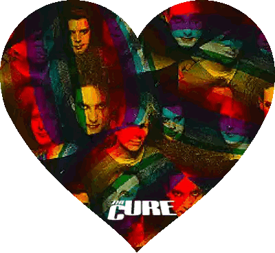 Heart Shaped Cure Poster Faces Collage Sticker