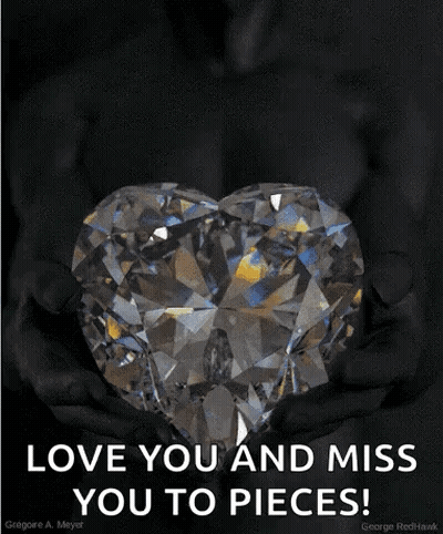 Heart Shaped Diamond Love You Miss You To Pieces GIF