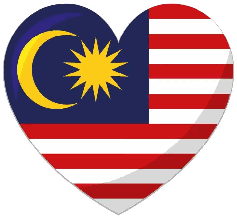 Heart Shaped Flag With Crescent Moon And Star Sticker