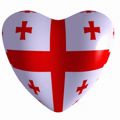 Heart Shaped Flag With Red Cross GIF