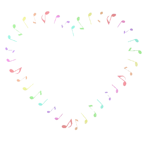 Heart Shaped Frame Of Colorful Music Notes Sticker
