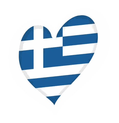Heart Shaped Greek Flag With Cross Sticker