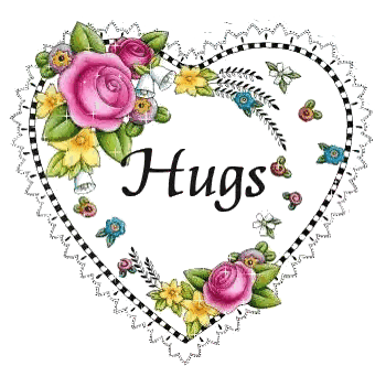 Heart Shaped Greeting Card With Hugs And Flowers Sticker