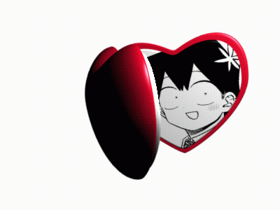 Heart Shaped Mirror With Black And White Boy GIF