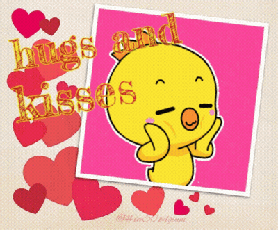 Heart Shaped Mirror With Boy Monster And Now Kiss GIF