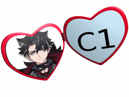Heart Shaped Mirror With Man And Letter C1 GIF