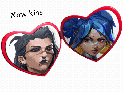 Heart Shaped Mirrors Saying Now Kiss GIF