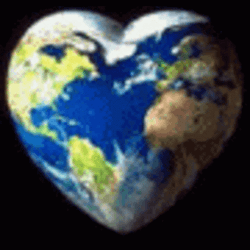 Heart Shaped Planet Earth Beating GIF