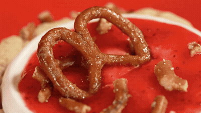 Heart Shaped Pretzel On Cookie GIF