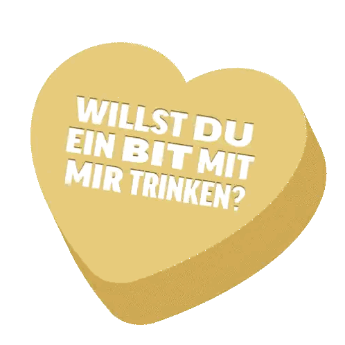 Heart Shaped Sticker Willst Du Ein Bit Mit Mir Trinken Sticker