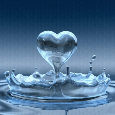 Heart Shaped Water Drop From Water Crown GIF