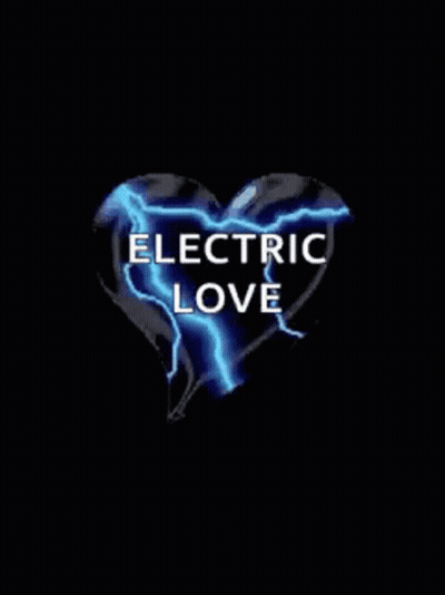 Heart Surrounded By Lightning Bolts Electric Love GIF