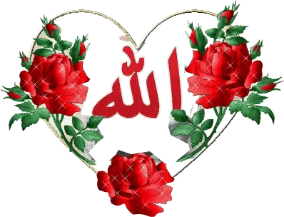Heart Surrounded By Roses And Allah Sticker