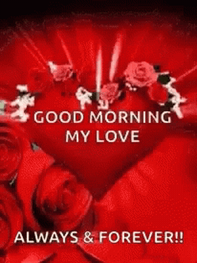 Heart Surrounded By Roses Good Morning Love GIF