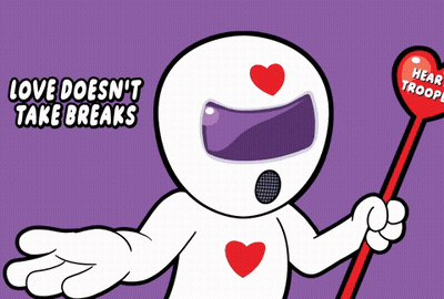 Heart Trooper Holding Red Heart GIF