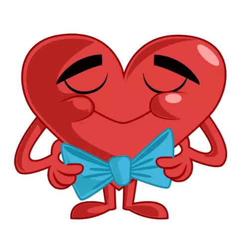 Heart With Blue Bow Tie Sticker