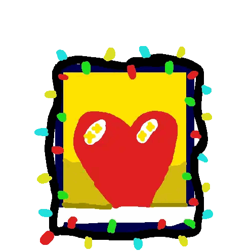 Heart With Christmas Lights Sticker