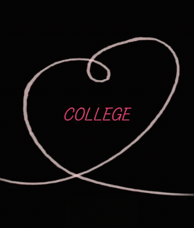 Heart With College Written On It GIF