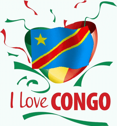 Heart With Flag Saying I Love Congo GIF